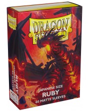 Protecții pentru cărți Dragon Shield - Matte Sleeves Small Size, Ruby  (60 buc.) -1