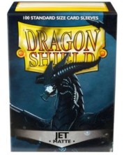 Protecții pentru cărți Dragon Shield - Matte Sleeves Standard Size, Jet (100 buc.) -1