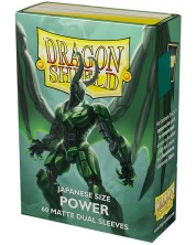 Protecții pentru cărți Dragon Shield - Matte Dual Sleeves Small Size, Metallic Green (60 buc.)