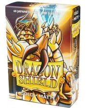 Protecții pentru cărți de joc Dragon Shield Sleeves - Small Matte Gold (60 buc.)