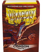 Protecții pentru cărți de joc Dragon Shield - Matte Crimson (100 buc.) -1