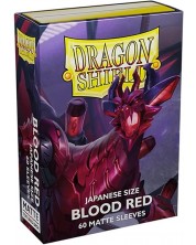 Protecții pentru cărți Dragon Shield - Matte Sleeves Small Size, Blood Red (60 buc.) -1