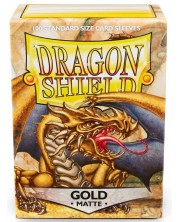 Protecții pentru cărți de joc Dragon Shield Sleeves - Matte Gold (100 buc.) -1