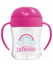 Cupa de tranziție Dr. Brown's cu vârf moale - 180 ml, roz
