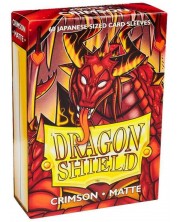 Protecții pentru cărți Dragon Shield - Matte Sleeves Small Size, Crimson (60 buc.) -1