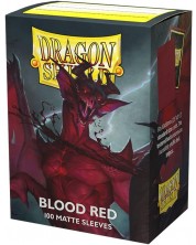 Protecții pentru cărți de joc Dragon Shiel - Matte Blood Red (100 buc.) -1