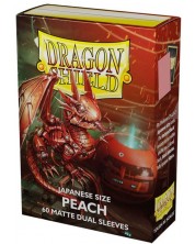 Protecții pentru cărți de joc Dragon Shield Dual Sleeves - Small Matte Peach (60 buc.) -1