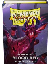 Protecții pentru cărți de joc Dragon Shield Sleeves - Small Matte Blood Red (60 buc.) -1
