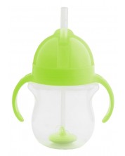 Cupă de tranziție cu manere Munchkin - Click Lock Weighted Straw, verde