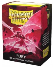 Protecții pentru cărți de joc Dragon Shield Dual Sleeves - Matte Fury (100 buc.)