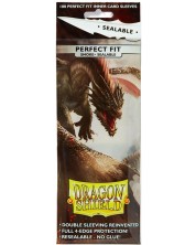 Protecții pentru cărți de joc Dragon Shield Perfect Fit Sleeves - Sealable Smoke (100 buc.) -1
