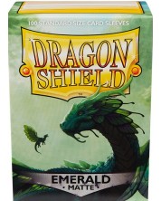Protecții pentru cărți de joc Dragon Shield Sleeves - Matte Emerald (100 buc.) -1