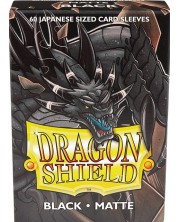 Protectoare pentru carduri Dragon Shield Sleeves - Small Matte Black (60 buc.)