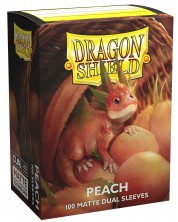Protecții pentru cărți de joc Dragon Shield Dual Sleeves - Matte Peach (100 buc.)