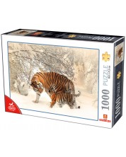 Puzzle Deico Games din 1000 de piese - Animals, Tigers -1