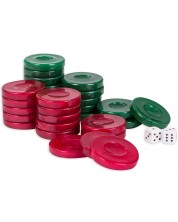 Dame de backgammon Modiano - Roșu și verde