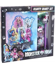 Jurnal pufos Clementoni - Monster High, cu un stilou