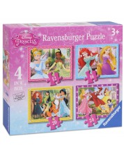 Puzzle Ravensburger 4 în 1 - Printese Disney 