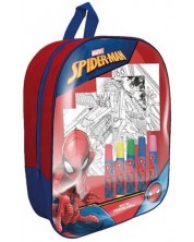  Ghiozdan pentru grădinița IMC Toys - Spider-Man, cu trusa de colorat -1