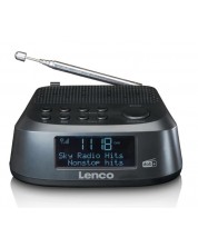 Boxă radio cu ceas Lenco - CR-605BK, neagră
