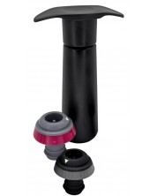 Pompa manuală cu vacuum Vin Bouquet - 2 dopuri, negru