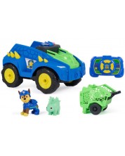 Mașină cu telecomandă Spin Master Paw Patrol - The Dino Movie, Dino Tow & Rush RC - imagine 1