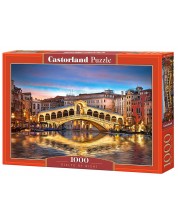 Puzzle Castorland din 1000 de piese - Podul Rialto noaptea -1