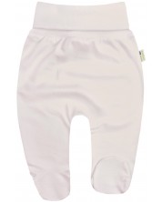 Pantaloni cu botoşei Bio Baby - bumbac organic, 50 cm, 0-1 luni, ecru -1