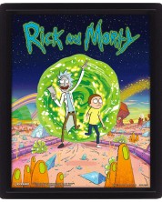 Poster 3D cu rama Pyramid - Rick and Morty: Portal