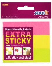 Notite adezive Stick'n - tip etichete, 25 x 88 mm, neon, 3 culori, 90 file -1