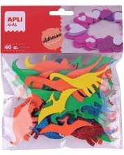 Dinozauri autoadezivi Apli Kids - 40 de bucăți, culori diferite -1