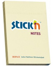 Notite adezive Stick'n - 76 x 51 mm, galbene, 100 file