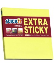Notite adezive Stick'n - Extra Sticky, 76 x 76 mm, neon, galbene, 100 file