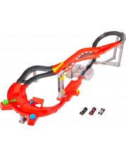 Pistă de curse Hot Wheels – Formula 1, Downhill Circuit, cu 3 mașinuțe