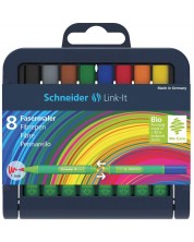 Set carioci Schneider - Link-It, 8 culori, in cutie cu suport