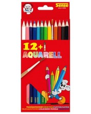 Creioane colorate cu pensula Sense – Acuarele, 12 bucati -1