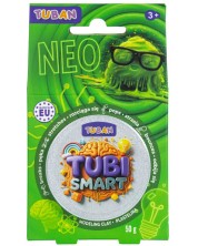 Masă senzorială pentru modelaj Tuban - Tubi Smart, Neo, 50 g, neon verde