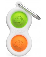 Breloc jucarie-senzoriala Tomy Fat Brain Toys - Simple Dimple, portocaliu/verde