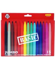 Carioci colorate Sense Basic – Jumbo, 15 bucati -1