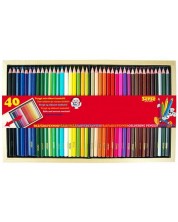 Creioane colorate Sense in cutie din lemn - 40 bucati -1