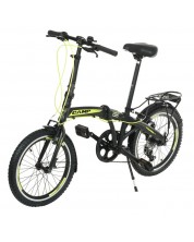 Bicicletă de oras pliabilă CAMP - Q10, 20”, negagră/galbenă -1