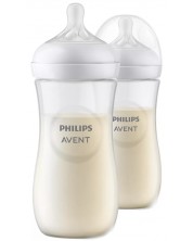 Sticle Philips Avent - Natural Response 3.0, cu tetină 3 m+, 2 x 330 ml -1