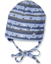 Căciulă tricot Sterntaler - Stele, 41 cm, 4-5 luni, dungă albastră