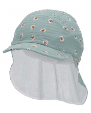 Pălărie cu gât din material textil și protecție UV 50+ Sterntaler - 55 cm, 4-6 ani, verde -1