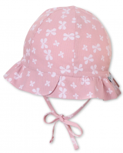 Pălărie cu protecție UV 50+ Sterntaler - Butterflies, 49 cm, 12-18 luni, roz