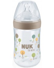 NUK for Nature Silicone Soother Bottle - 260 ml, mărimea M, bej