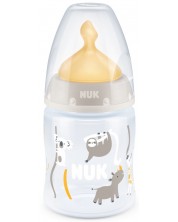 Biberon Nuk First Choice - Temperature control, cu suzeta din cauciuc, 150 ml, alb, animale -1