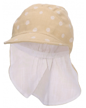 Pălărie cu gât din material textil și protecție UV 50+ Sterntaler - La puncte, 51 cm, 18-24 luni