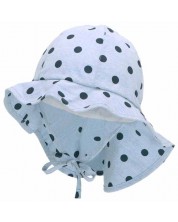 Pălărie cu protecție UV 50+ Sterntaler - Pe puncte, pentru fată, 49 cm, 12-18 luni, albastru
