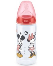 Biberon Nuk First Choice - Mickey Mouse, cu tetina din silicon, 300 ml, pentru fata  -1